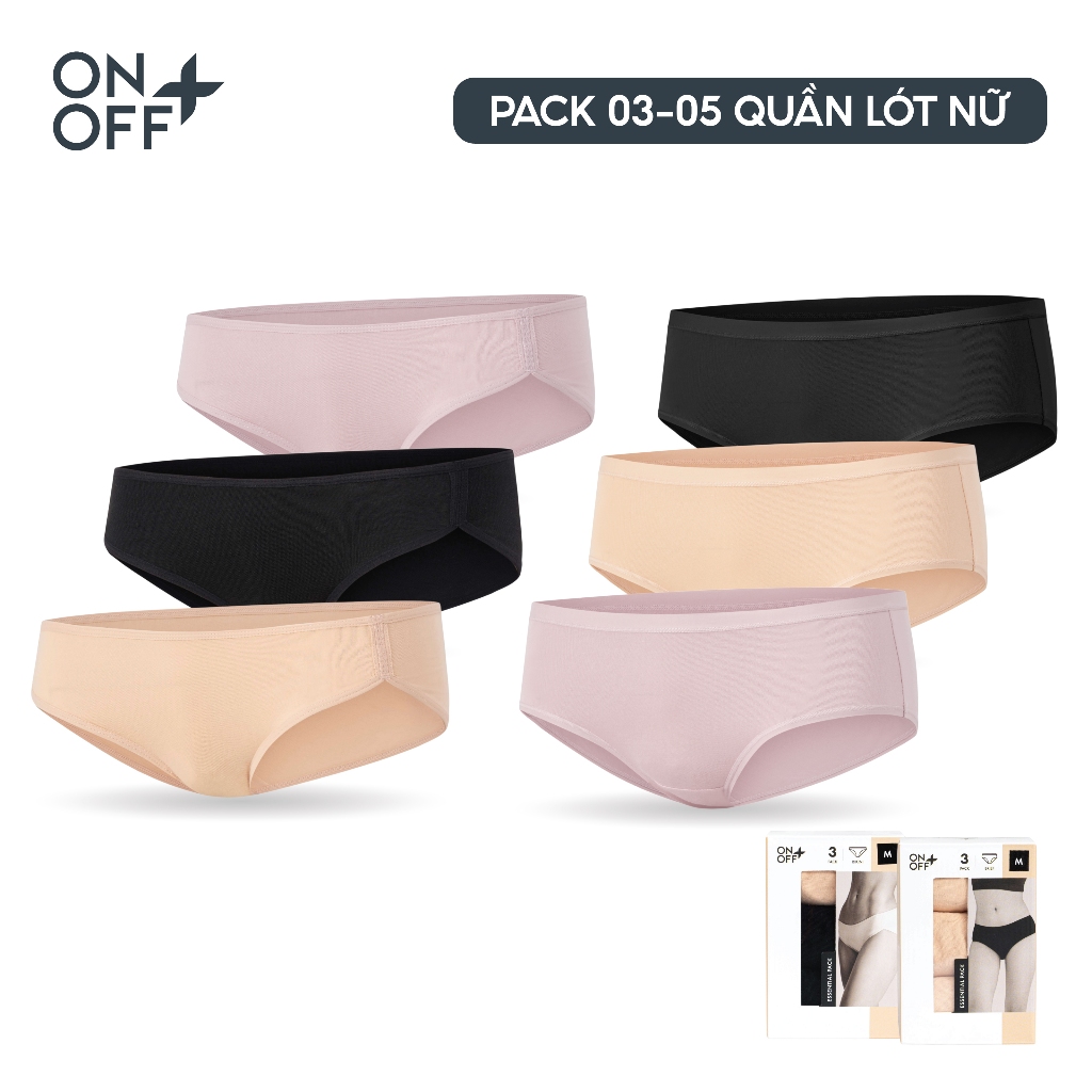 Hộp pack quần lót nữ Bamboo plus+ kháng khuẩn mềm mát Essential ONOFF