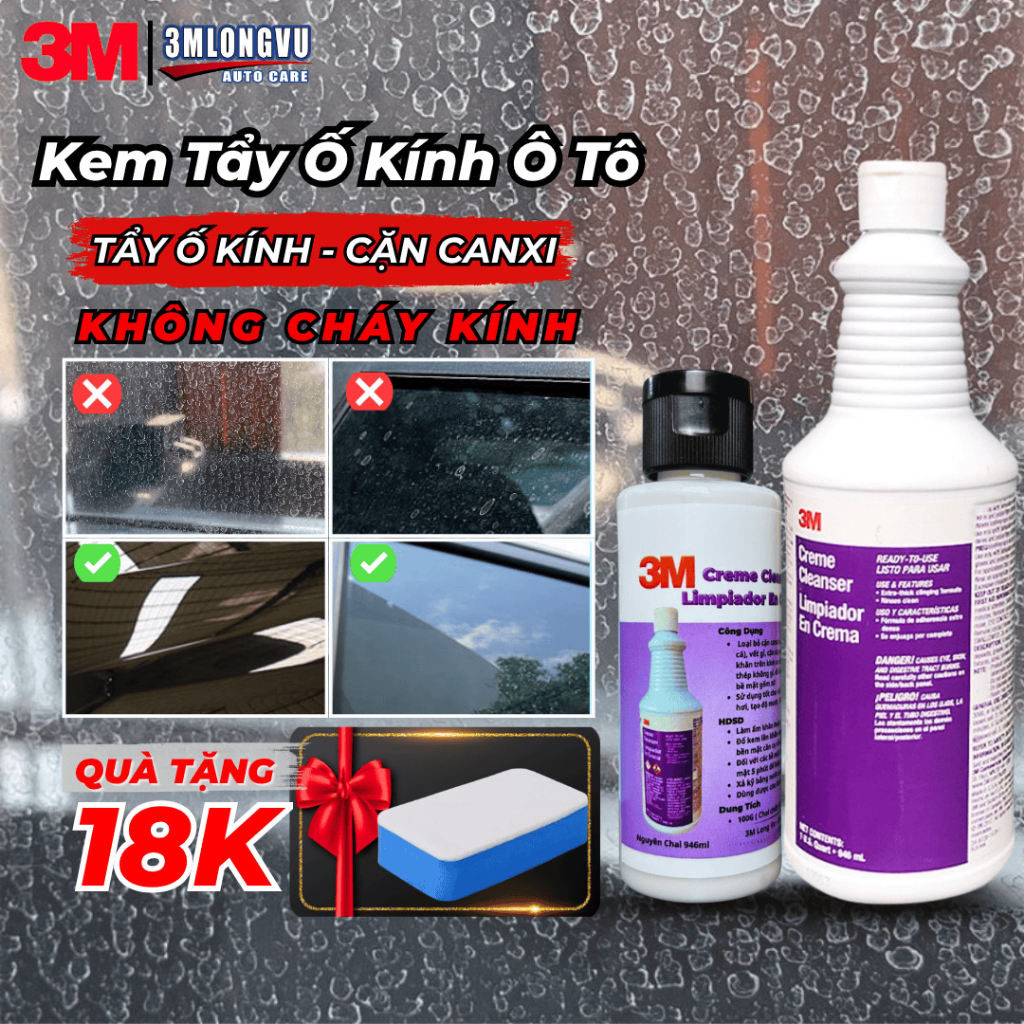 Tẩy ố kính ô tô 3M Creme Cleanser Limpiador En Crema - Chiết lẻ 100G - 3MLONGVU