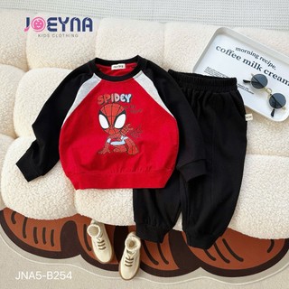 Bộ Cotton Dài Tay Bé Trai siêu nhân Spider Man Ngộ Nghĩnh - Chất Liệu Cao Cấp, mềm mại