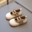 Giày Búp Bê Bé Gái Đế Mềm Chống Trượt Da Mềm Chần Ô Vuông Quai Kép Buckle Nâu Trắng Thời Trang TH Kids