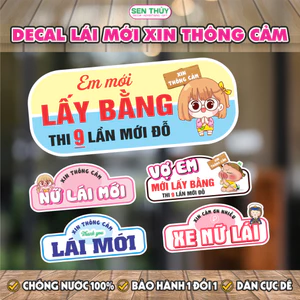 Decal Lái Mới Xin Thông Cảm, Nữ Lái Mới Dán Xe Ô Tô - DCBB098