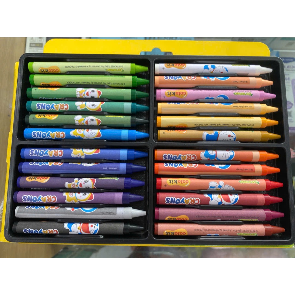 Bút Sáp Màu Thiên Long Colokit Doraemon 12/16/24 màu tươi sáng,