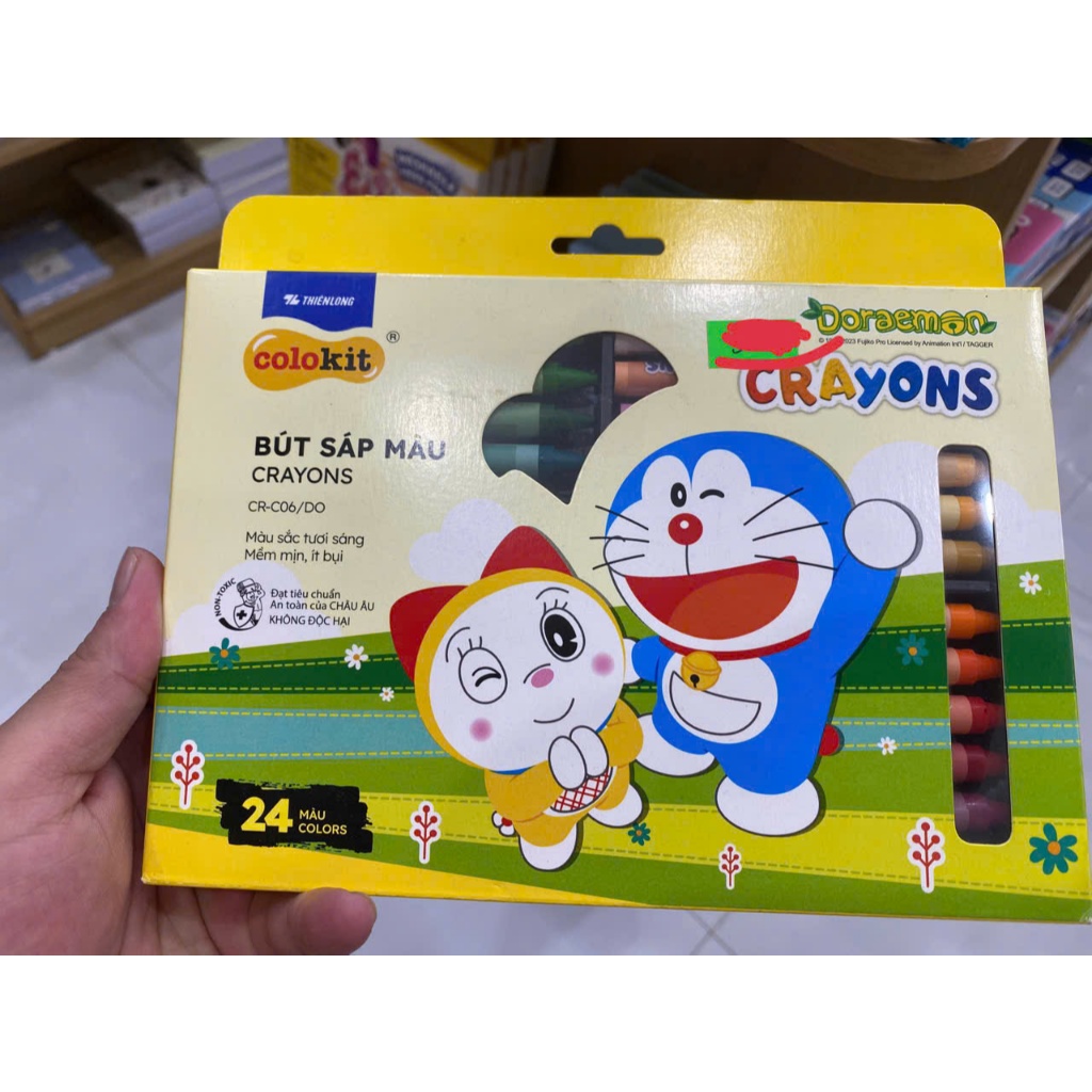 Bút Sáp Màu Thiên Long Colokit Doraemon 12/16/24 màu tươi sáng,