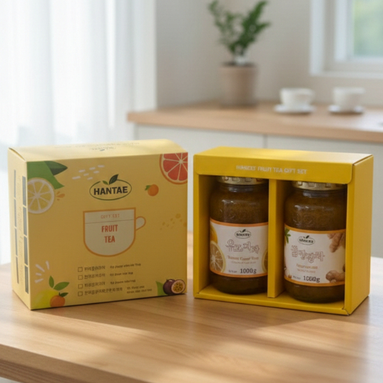 SET TRÀ GỪNG + THANH YÊN MẬT ONG HANTAE HÀN QUỐC, KỀM TÚI-HỘP QUÀ CAO CẤP