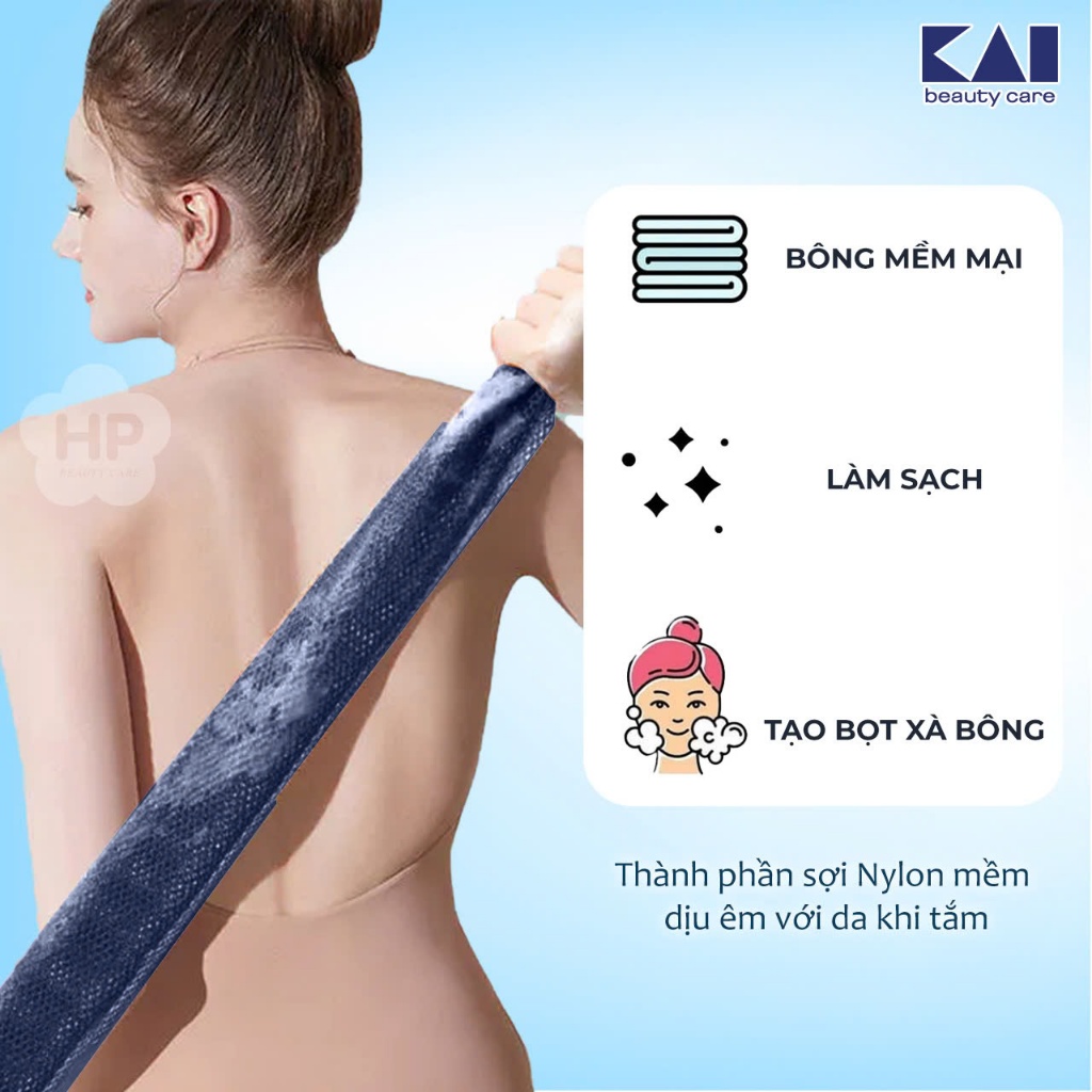 Khăn Tắm Tẩy Tế Bào Chết Kai Full Body Scrubbing Shower Towel 78176 041HB1002 (1 Chiếc / Gói)