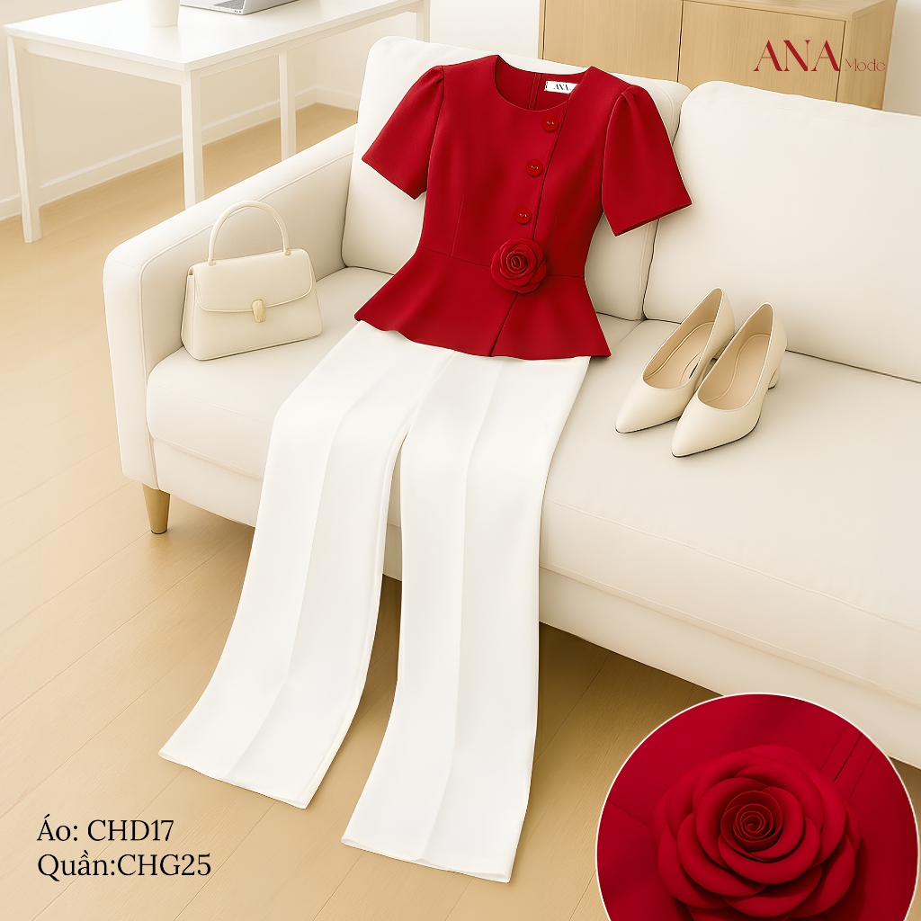 Set Quà Tặng Mẹ Ý Nghĩa Thương Hiệu ANA Mode (Áo CHD17 + Quần CHG25 kèm hộp quà)