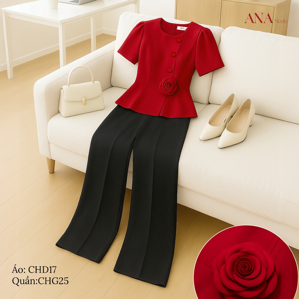 Set Quà Tặng Mẹ Ý Nghĩa Thương Hiệu ANA Mode (Áo CHD17 + Quần CHG25 kèm hộp quà)