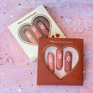Set 3 Thỏi Son Viên Nang 520 HongFang – Son Lì Mịn Lên Màu Đẹp, Thiết Kế Capsule Dễ Thương Quà Tặng