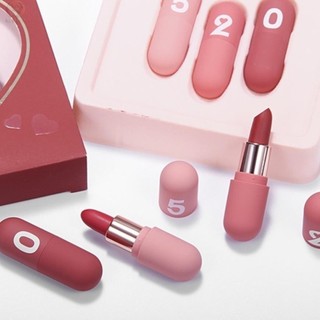 Set 3 Thỏi Son Viên Nang 520 HongFang – Son Lì Mịn Lên Màu Đẹp, Thiết Kế Capsule Dễ Thương Quà Tặng