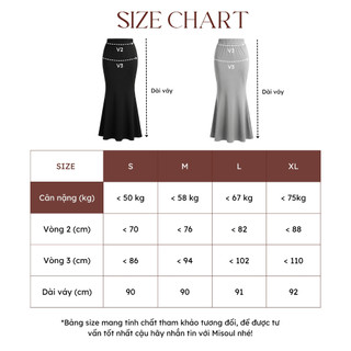 Chân Váy Đuôi Cá Dáng Dài Midi Cạp Chun Chất Cotton BigSize, Chân Váy Suông Dài Cạp Phẳng MiSoul 326 - 427
