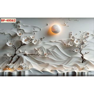 Tranh sơn thuỷ hữu tình ,tranh 3d vải lụa canvas dán tường KHỔ LỚN 2MX2M5 LL