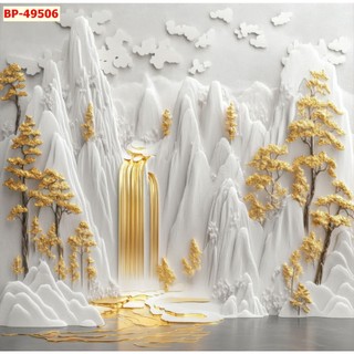 Tranh sơn thuỷ hữu tình ,tranh 3d vải lụa canvas dán tường KHỔ LỚN 2MX2M5 LL