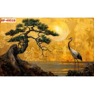 Tranh sơn thuỷ hữu tình ,tranh 3d vải lụa canvas dán tường KHỔ LỚN 2MX2M5 LL