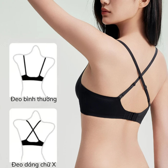 Áo Lót Su Lụa Dây Chéo Sau Adore AD004 - Gom Ngực Tự Nhiên, Không Gọng ADORE GLOBAL
