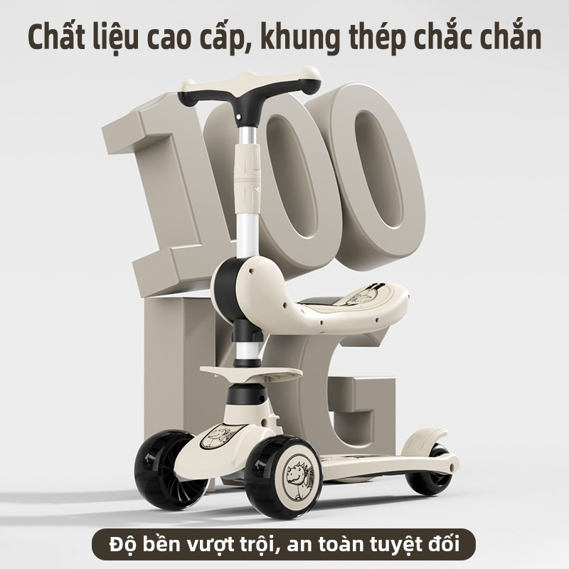 Xe Trượt Scooter 2 Trong 1 AYYKX–Tay Lái Điều Chỉnh,Bánh Phát Sáng Chống Trượt,Gấp Gọn,Giúp Phát Triển Thể Chất Cho Trẻ