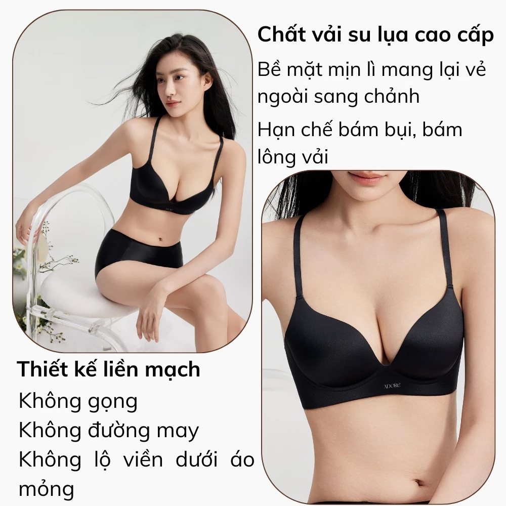 Áo Lót Su Lụa Dây Chéo Sau Adore AD004 - Gom Ngực Tự Nhiên, Không Gọng ADORE GLOBAL