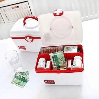 HỘP THUỐC Y TẾ THIẾT KẾ RỘNG RÃI - Hộp Đựng Thuốc Y Tế Gia Đình Nhựa An Toàn,Tủ Đựng Thuốc Dung Tích Lớn 2 Tầng
