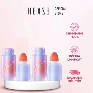 COMBO 2 phấn má hồng dạng kem HEXZE 6g x 2, lên màu tự nhiên, lâu trôi, da căng bóng