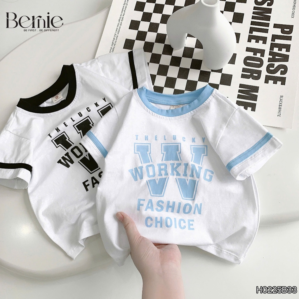 Bộ thể thao in chữ working, bộ cotton mềm mịn cho bé kiểu dáng thể thao cho bé H0225B33