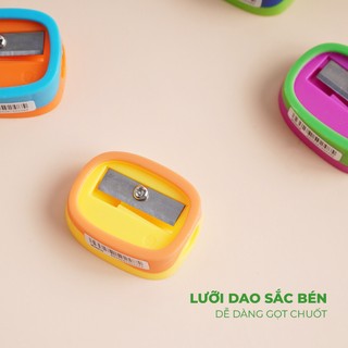 Combo 10 Gọt Bút Chì Mini Mondez Nhiều Màu Sắc, Chuốt Bút Chì Chất liệu ABS Bền Bỉ, Lưỡi Dao Không Bị Han Rỉ