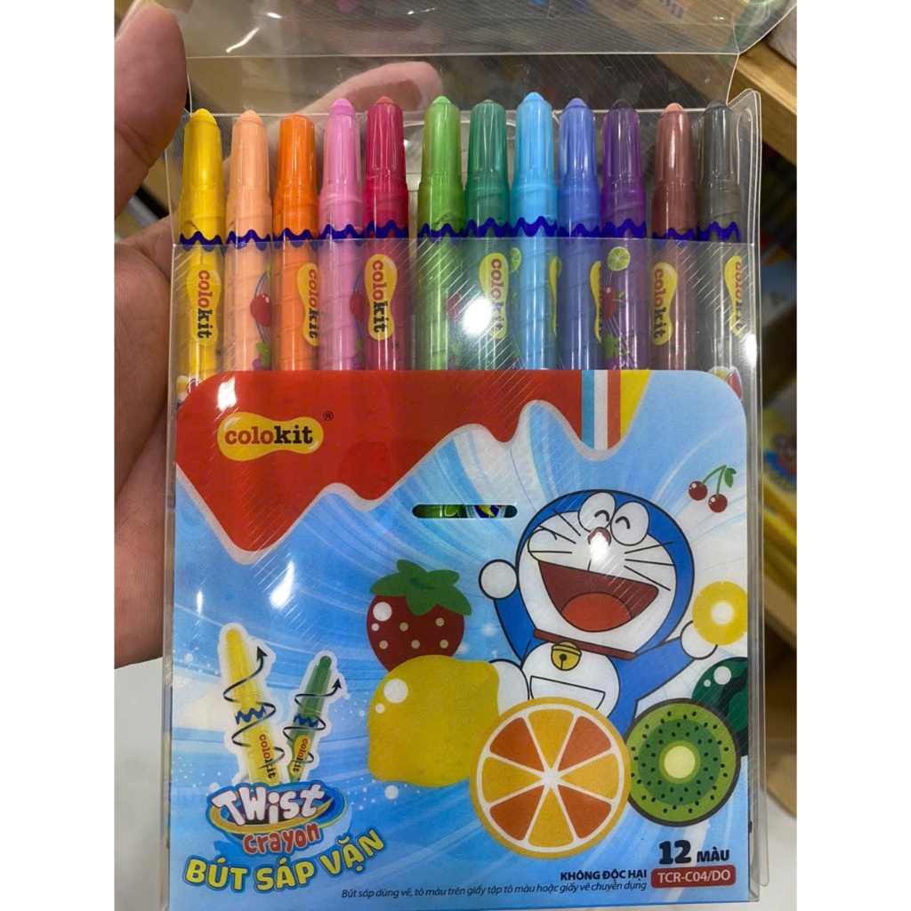 Bút Sáp Vặn 12 Màu,Bút Sáp Colokit Thiên Long