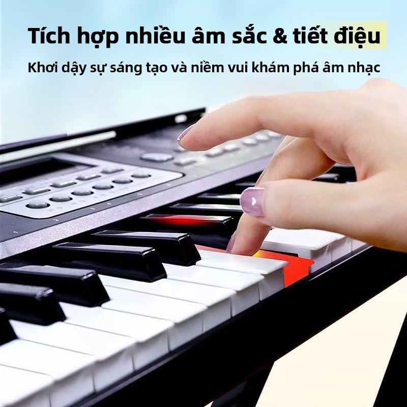 Đàn organ điện tử 61 phím đa năngAYYKX–Hỗ trợ kết nối micro,âm thanh rõ ràng,nhẹ và dễ mang theo,nhiều hiệu ứng âm thanh
