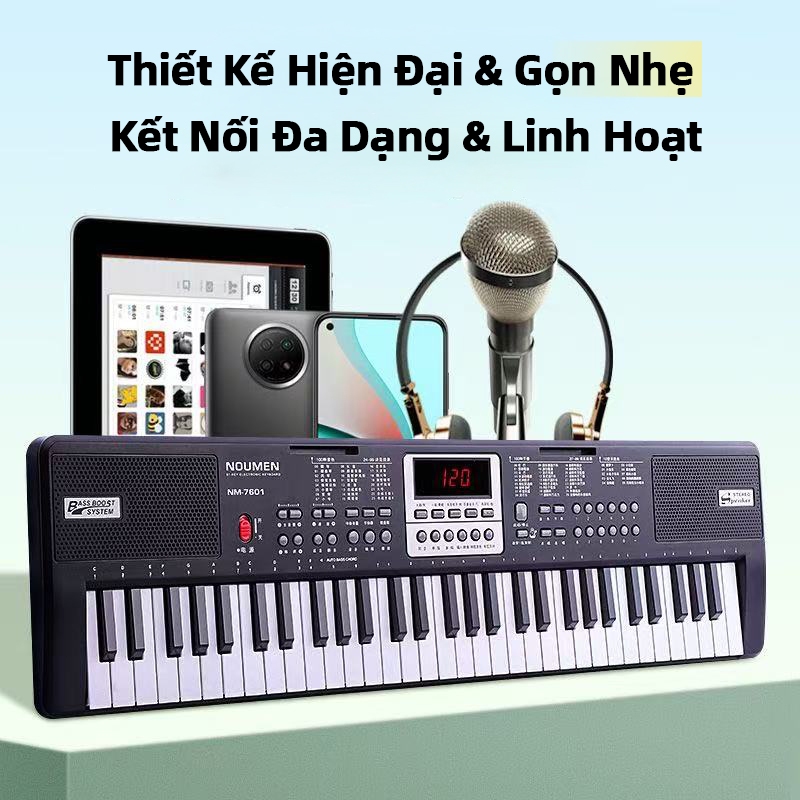 Đàn organ điện tử 61 phím đa năngAYYKX–Hỗ trợ kết nối micro,âm thanh rõ ràng,nhẹ và dễ mang theo,nhiều hiệu ứng âm thanh