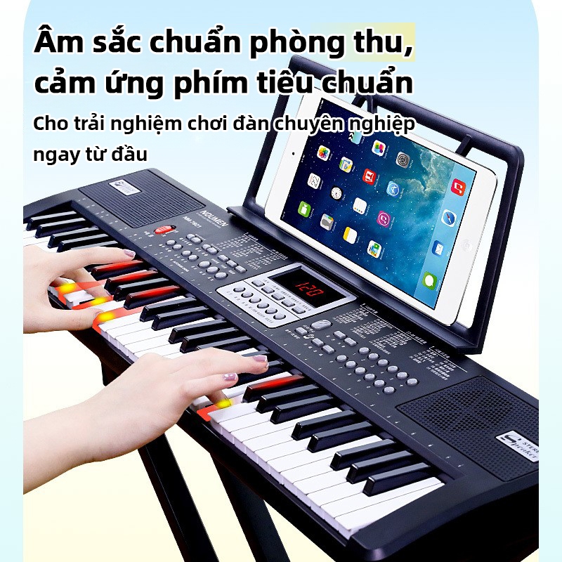 Đàn organ điện tử 61 phím đa năngAYYKX–Hỗ trợ kết nối micro,âm thanh rõ ràng,nhẹ và dễ mang theo,nhiều hiệu ứng âm thanh