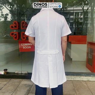 Áo Blouse Bác Sĩ Dược Sĩ DINOS GTB Vải Cotton Hàn Màu Trắng Tinh Chuẩn Form Nam Nữ