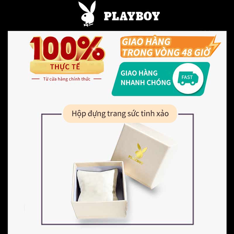 PLAYBOY Đồng hồ Nam Dây da thạch anh chính hãng có lịch và chức năng chronograph chống nước Quà 3303