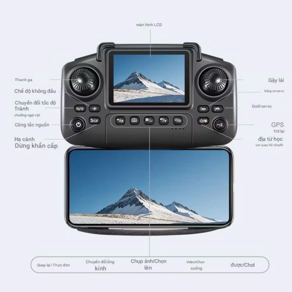 Flycam K812 Pro Max, Máy Bay Điều Khiển Có Tay Cầm Màn Hình, Drone Định Vị GPS Tự Động Quay Về