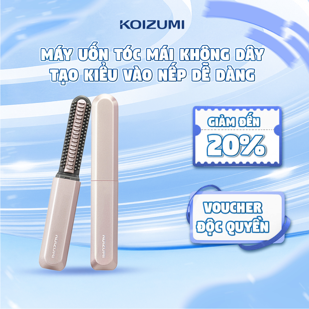 Lược Điện Uốn Mái Mini KOIZUMI Không Dây Tạo Kiểu Tóc Vào Nếp Dễ Dàng-Thiết Kế Nhỏ Gọn Dễ Mang Theo