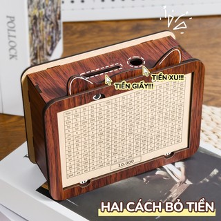 Hộp gỗ đựng tiền tiết kiệm thử thách 100 ngày nhiều mẫu mã, không chỉ là công cụ tiết kiệm mà còn là món quà tặng