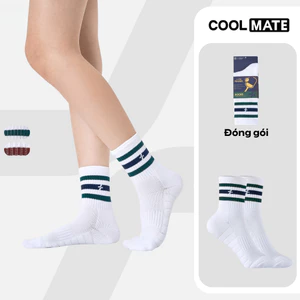 Tất Pickleball Cổ Trung Stripes Crew Coolmate