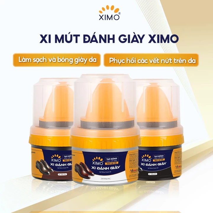 Xi mút đánh giày XIMO, đánh bóng đồ da, dưỡng ẩm bổ sung màu, tạo độ bóng cho da