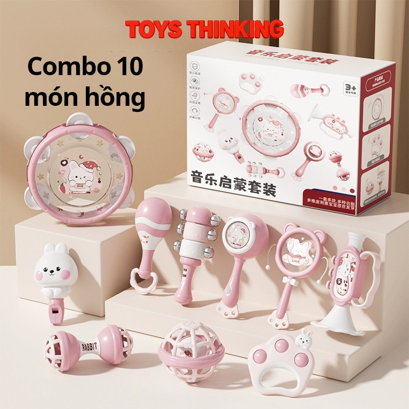 Đồ chơi lục lạc gặm nướu cầm tay 10 món ToysThinKing an toàn cho bé phát triển giác quan cho sơ sinh