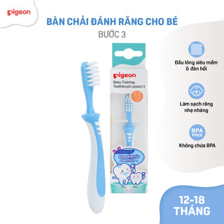 Bàn chải đánh răng cho bé Pigeon 12-18 tháng  - vệ sinh răng miệng cao cấp chính hãng cho bé 1 tuổi