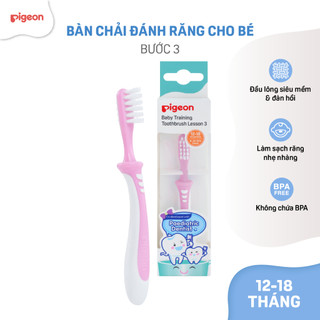 Bàn chải đánh răng cho bé Pigeon 12-18 tháng  - vệ sinh răng miệng cao cấp chính hãng cho bé 1 tuổi