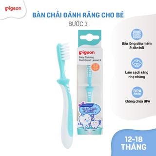 Bàn chải đánh răng cho bé Pigeon 12-18 tháng  - vệ sinh răng miệng cao cấp chính hãng cho bé 1 tuổi
