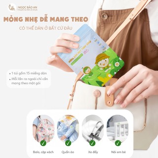 M&B (15 miếng) Miếng dán chống muỗi, chống côn trùng với tinh dầu bạc hà, khung diệp tự nhiên an toàn bảo vệ bé