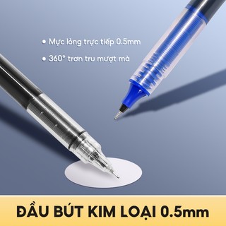 Bút bi nước dung tích mực lớn, set 20 bút gel ngòi 0.5mm cho văn phòng học tập, viết trơn mực đều, thiết kế đệm tay chốn