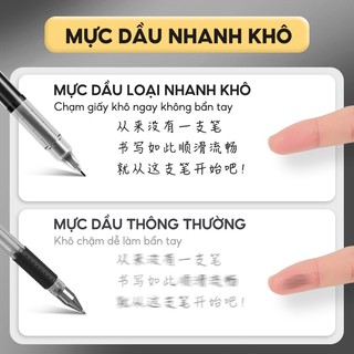Bút bi nước dung tích mực lớn, set 20 bút gel ngòi 0.5mm cho văn phòng học tập, viết trơn mực đều, thiết kế đệm tay chốn