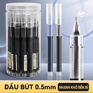 Bút bi nước dung tích mực lớn, set 20 bút gel ngòi 0.5mm cho văn phòng học tập, viết trơn mực đều, thiết kế đệm tay chốn
