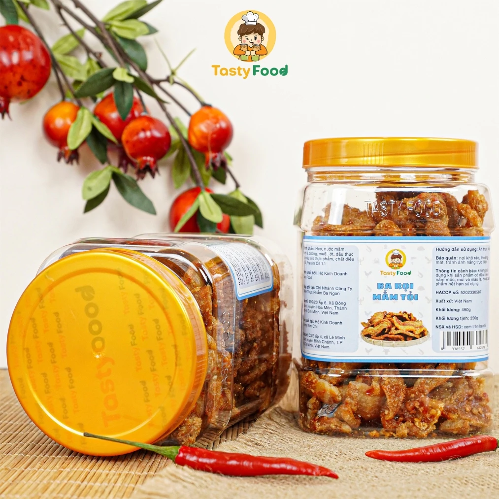Ba rọi mắm tỏi Tasty Food - Hũ vuông 450g