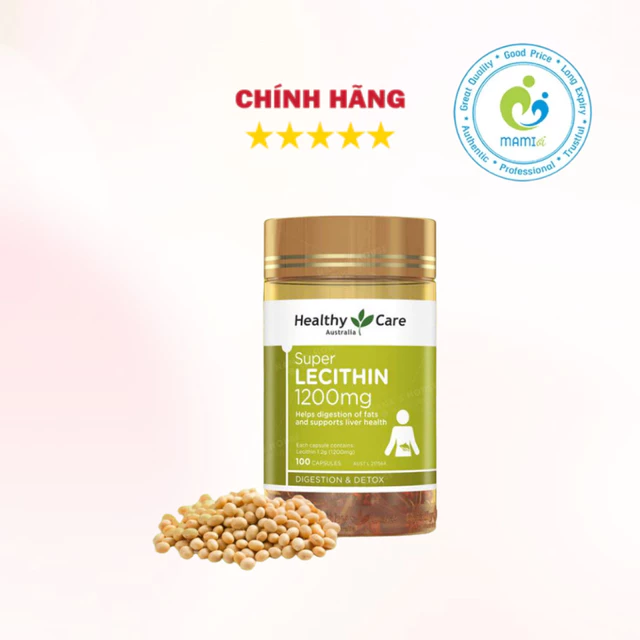 Mầm đậu nành (100v) tăng cường sinh lý, ngăn lão hóa cho phụ nữ trên 18 tuổi Healthy Care Super Lecithin 1200mg, Úc