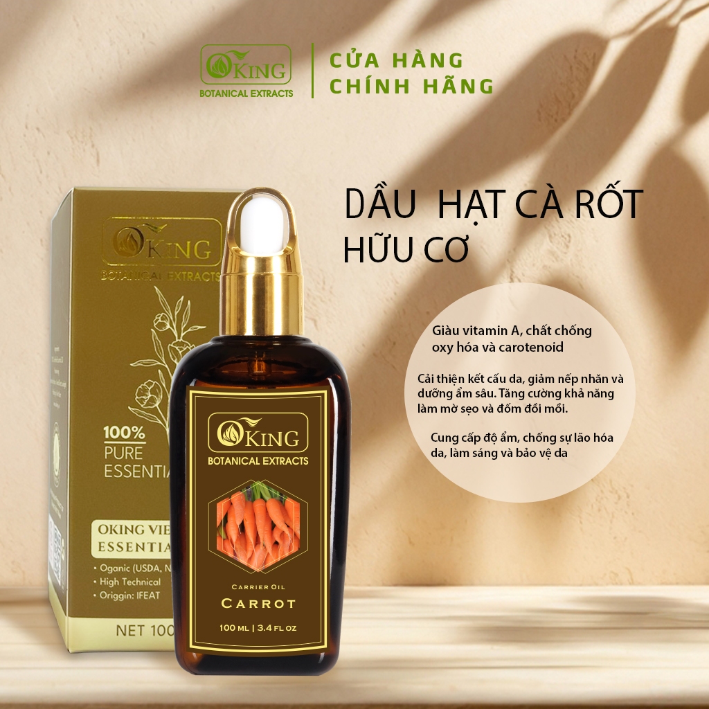 Dầu hạt cà rốt nguyên chất giàu vitamin A dùng cho làm đẹp | Oking Việt Nam