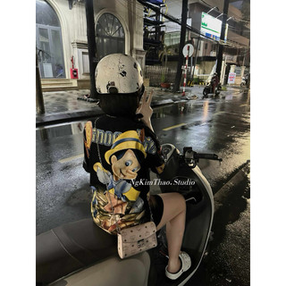 [ẢNH SHOP CHỤP] Áo Phông Cotton 100% Thái Lan Pinochio In Full 2 Mặt Xịn