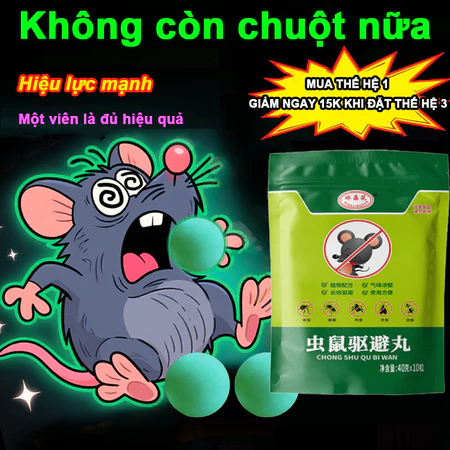 VIÊN ĐUỔI CHUỘT SIÊU MẠNH Hiệu Quả Bảo Vệ Liên Tục 1 Năm - Thành Phần Tự Nhiên, An Toàn Tuyệt Đối Cho Nhà Bếp, Kho Chứa