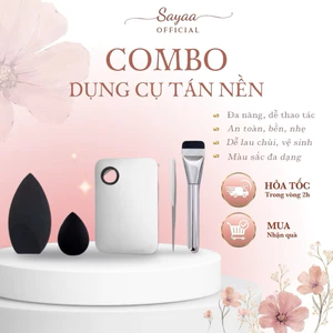 Set 5 Món Dụng Cụ Trộn Tán Nền Bằng Thép Chống Gỉ, Siêu Mỏng Nhẹ, Dễ Tán Nền, Phụ Kiện Trang Điểm Sayaa