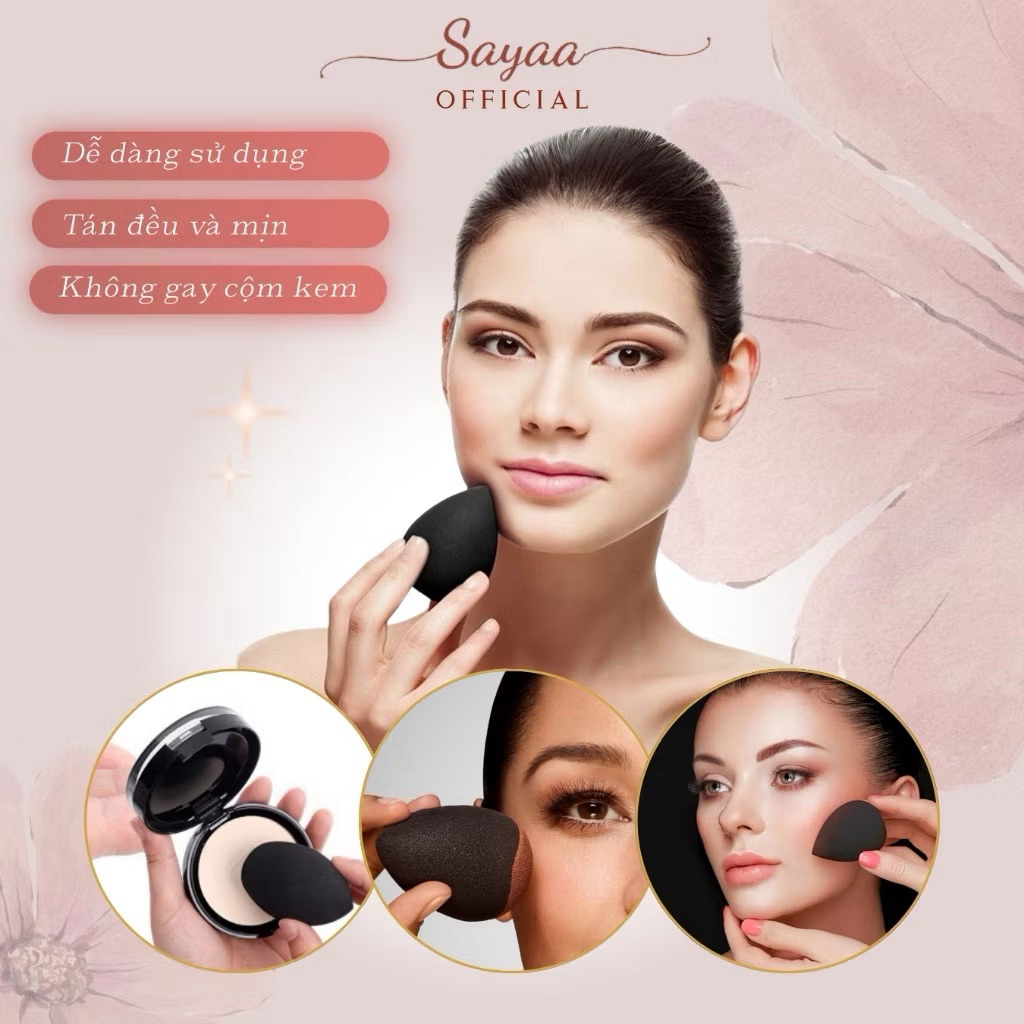 Set 5 Món Dụng Cụ Trộn Tán Nền Bằng Thép Chống Gỉ, Siêu Mỏng Nhẹ, Dễ Tán Nền, Phụ Kiện Trang Điểm Sayaa